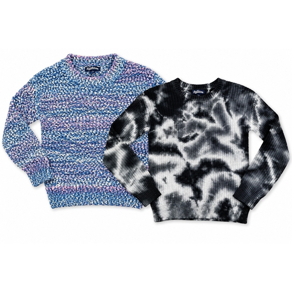 Freshman Sweater Bundle Girls Size 7 Blue Black NWT Popcorn Tie Dye 2 Pc